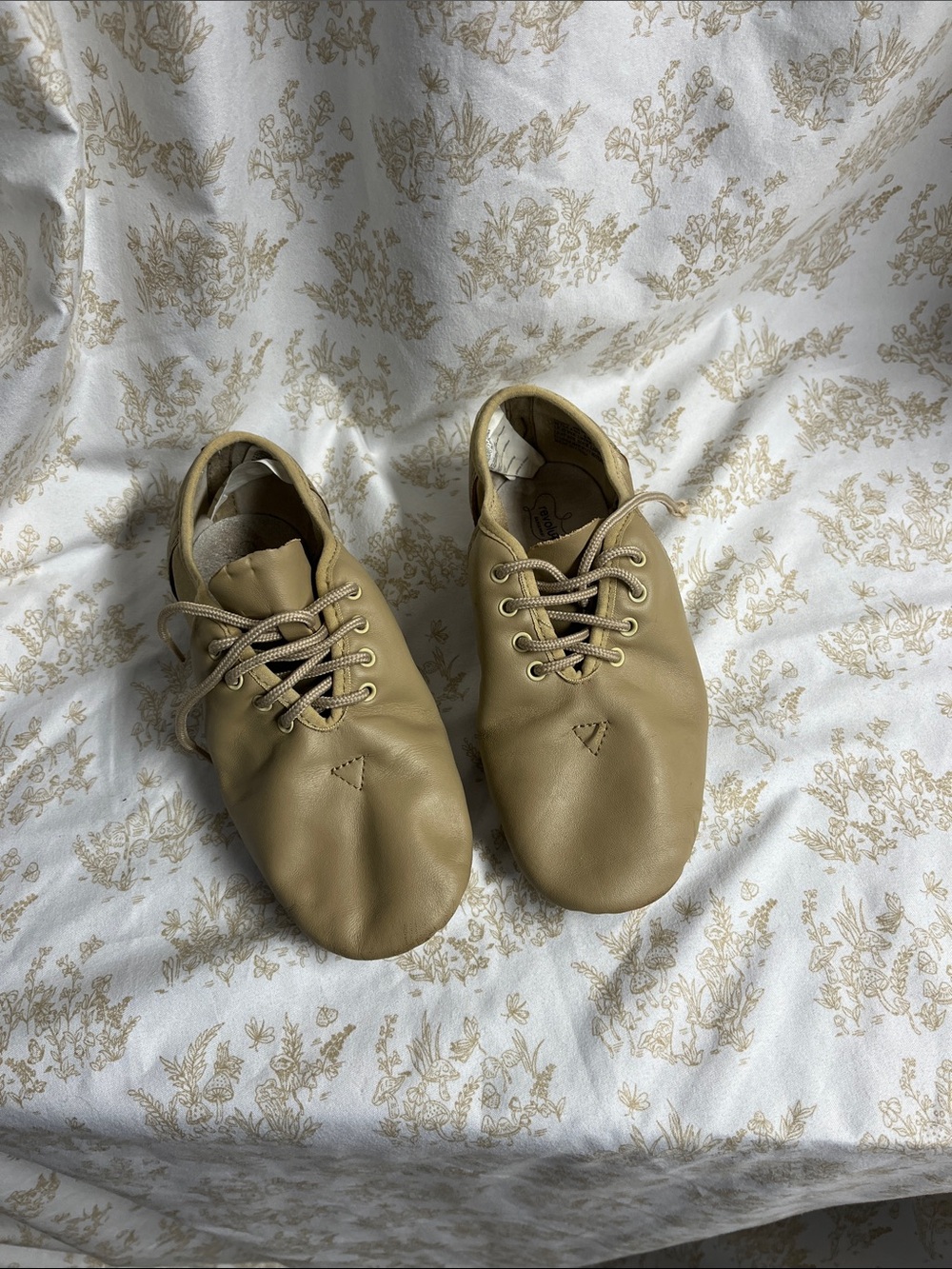 Revolution Beige Lace up stretch dance shoes